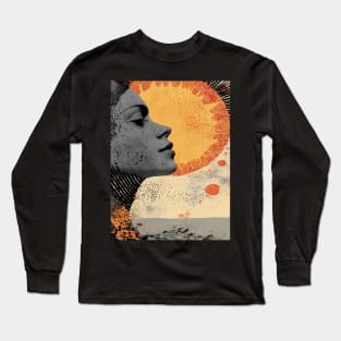 Sun profile, Halftone pattern Long Sleeve T-Shirt